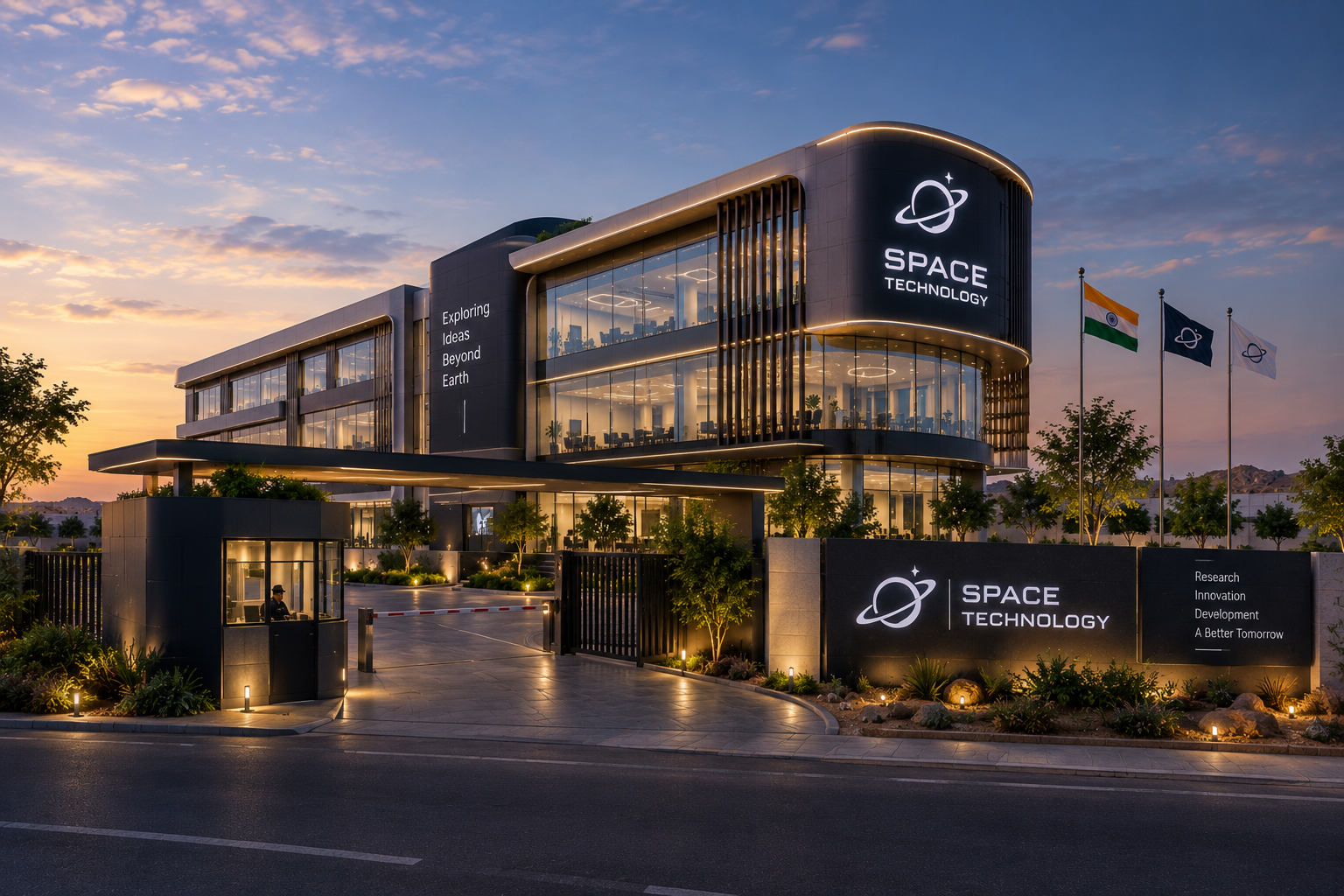 Space Technology Campus at Dusk